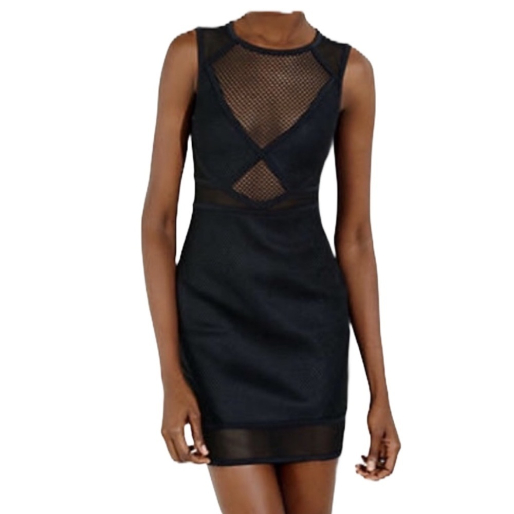 EXPRESS Mesh Cutout Little Black Dress NWT